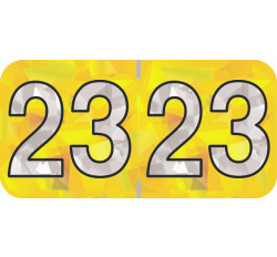 Holographic Yearband Label (Rolls) 500 - 2023 - Yellow - HYYM Series - Polylaminated Holographic Yearband Label (Rolls) 500 - 2023 - Yellow - HYYM Series - Polylaminated