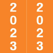 IFC Yearband Label (Rolls of 500) - 2023 - Orange - IFYM Series - Laminated