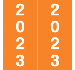 IFC Yearband Label (Rolls of 500) - 2023 - Orange - IFYM Series - Laminated