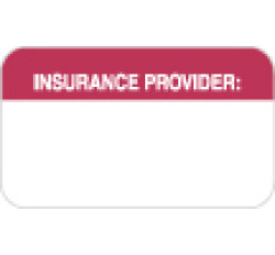 Insurance Labels, INSURANCE PROVIDER - Red/White, 1-1/2