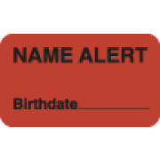 Attention/Alert Labels, NAME ALERT - Fl Red, 1-1/2