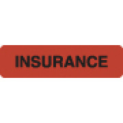 Insurance Labels, INSURANCE- Fl Red, 1-1/4" X 5/16" (Roll of 500)