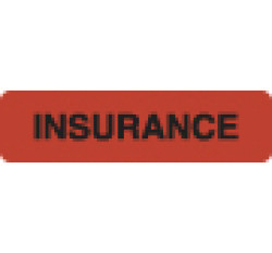 Insurance Labels, INSURANCE- Fl Red, 1-1/4" X 5/16" (Roll of 500)