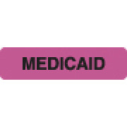 Insurance Labels, MEDICAID - Fl Pink, 1-1/4" X 5/16" (Roll of 500)