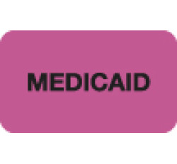 Insurance Labels, MEDICAID - Fl Pink, 1-1/2