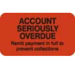 Billing Collection Labels, ACCOUNT SERIOUSLY OVERDUE - Fl Red, 1-1/2