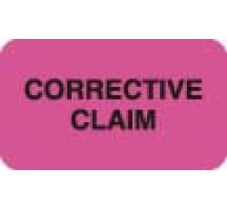 Insurance Collection Labels, CORRECTIVE CLAIM - Fl Pink, 1-1/2