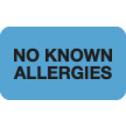Allergy Warning Labels, NO KNOWN ALLERGIES - Lt Blue, 1-1/2" X 7/8" (Roll of 250)