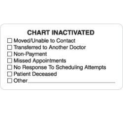 Chart Labels, CHART INACTIVATED - White, 3-1/4