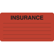 Insurance Labels, INSURANCE - Fl Red, 3-1/4" X 1-3/4" (Roll of 250)