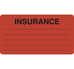 Insurance Labels, INSURANCE - Fl Red, 3-1/4" X 1-3/4" (Roll of 250)