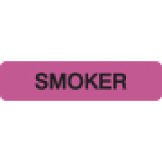 Chart Labels, SMOKER - Fl Pink, 1-1/4" X 5/16" (Roll of 500)