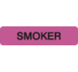 Chart Labels, SMOKER - Fl Pink, 1-1/4" X 5/16" (Roll of 500)