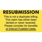 Insurance Collection Labels, RESUBMISSION - Fl Chartreuse, 3-1/4" X 1-3/4" (Roll of 250)