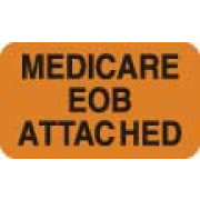 Insurance Collection Labels, MEDICARE EOB - Fl Orange, 1-1/2" X 7/8" (Roll of 250)
