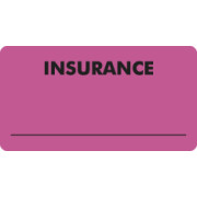 Insurance Labels, INSURANCE - Fl Pink, 3-1/4" X 1-3/4" (Roll of 250)
