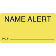 Attention/Alert Labels, NAME ALERT - Fl Chartreuse, 3-1/4