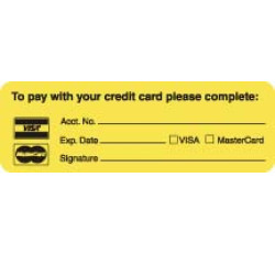 Billing Collection Labels, To pay with your credit card... - Fl Chartreuse, 3" X 1" (R...