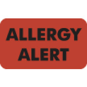 Allergy Warning Labels, Allergy Alert - Fl Red, 1-1/2" X 7/8" (Roll of 250)