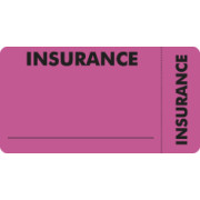 Insurance Labels, INSURANCE - Fl Pink (Wrap-Around), 3-1/4" X 1-3/4" (Roll of 250)