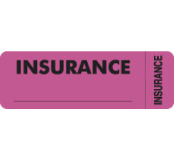 Insurance Labels, INSURANCE - Fl Pink (Wrap-around), 3