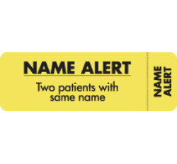 Attention/Alert Labels, NAME ALERT - Fl Chartreuse, 3" X 1" (Roll of 250)