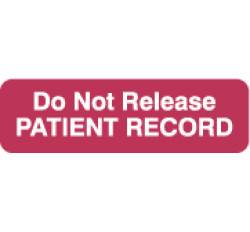 HIPAA Labels, Do Not Release - Red, 2-1/2" X 3/4" (Roll of 300) HIPAA Labels, Do Not Release - Red, 2-1/2" X 3/4" (Roll of 300)