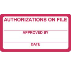 HIPAA Labels, Authorizations on File - Red/White, 3-1/4" X 1-1/4" (Roll of 250) HIPAA Labels, Authorizations on File - Red/White, 3-1/4" X 1-1/4" (Roll of 250)