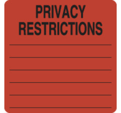 HIPAA Labels, Privacy Restrictions - Red, 2-1/2" X 2-1/2" (Roll of 390) HIPAA Labels, Privacy Restrictions - Red, 2-1/2" X 2-1/2" (Roll of 390)