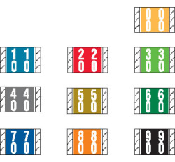 Col'R'Tab Compatible Double Digit Labels, Laminated Stock, 1" X 1-1/2" Individua...