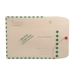 X-Ray Film Mailers, 11 pt Manila, 11" x 13", Green Diamond Border, String and Butt... X-Ray Film Mailers, 11 pt Manila, 11" x 13", Green Diamond Border, String and Butt...