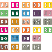 Data File Compatible Alpha Labels, Laminated Stock, 15/16" X 1-1/4" Individual Letters - Roll of 500