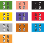 Barkley DAVM Compatible Double Digit Labels, Laminated Stock, 1" X 1-1/2", Starter Set - 10 Rolls of 500