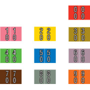 Barkley DBKE Compatible Double Digit Labels, Laminated Stock, 1" X 1-1/2", Starter Set - 10 Rolls of 500