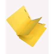 15 Pt. Yellow Classification Folders, Full Cut End Tab, Letter Size, 2 Dividers (Box of 25)