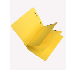 15 Pt. Yellow Classification Folders, Full Cut End Tab, Letter Size, 2 Dividers (Box of 25)