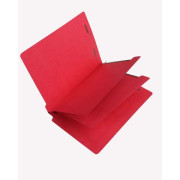 15 Pt. Red Classification Folders, Full Cut End Tab, Letter Size, 2 Dividers (Box of 25)