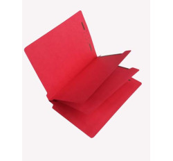15 Pt. Red Classification Folders, Full Cut End Tab, Letter Size, 2 Dividers (Box of 25)