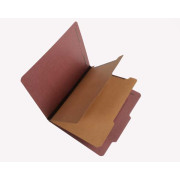 25 Pt. Pressboard Classification Folders, 2/5 Cut ROC Top Tab, Letter Size, 2 Dividers, Red (Box of 15)