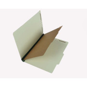 25 Pt. Pressboard Classification Folders, 2/5 Cut ROC Top Tab, Legal Size, 1 Divider, Green (Box of 20)