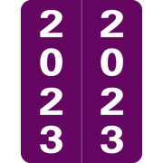 Color Coded Strip Labels. Smead Yearband Label (Rolls of 500) - 2023 - Purple - SLYM Series - Laminated