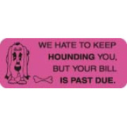 Patient Responsibility Labels, HOUNDING - Fl-Pink, 2-1/4" X 7/8" (Roll of 420)
