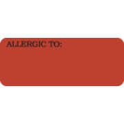 Allergy Warning Labels, ALLERGIC TO: - Fl Red, 2-1/4" X 7/8" (Roll of 420)